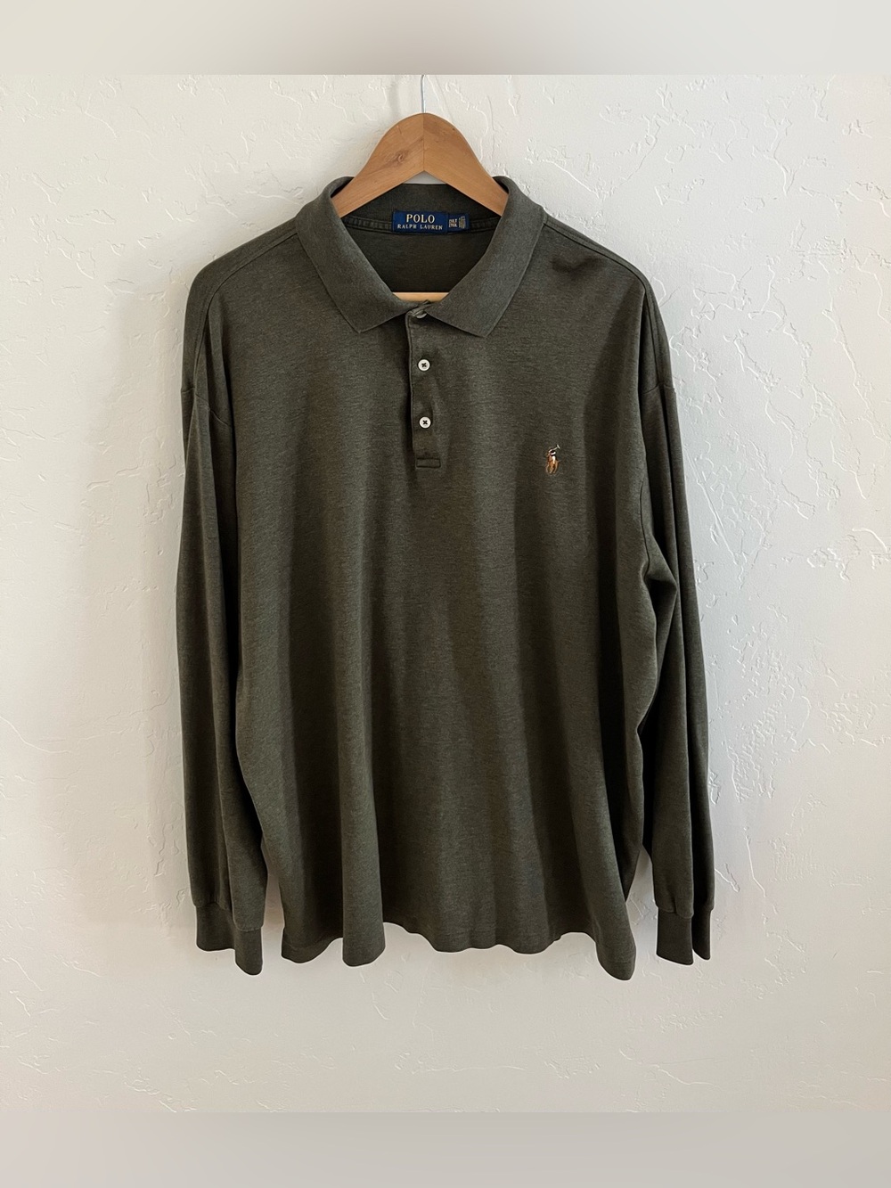 Polo Ralph Lauren Men's 2XLT Pony Embroidered Long Sleeve Golf Collar Shirt